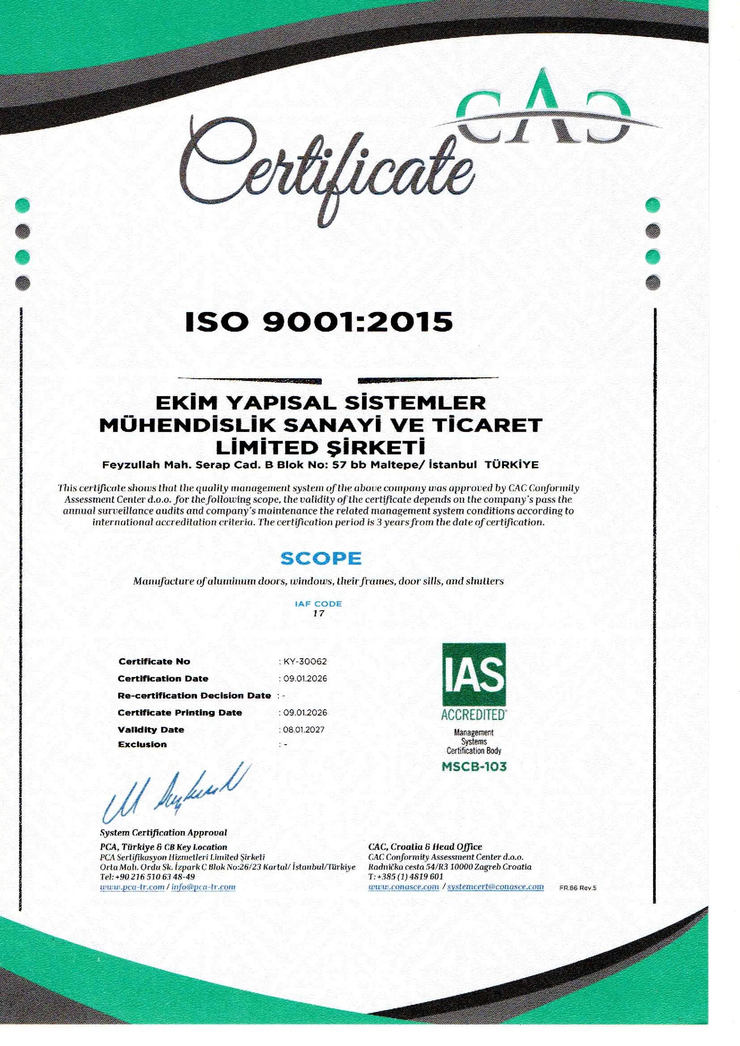 ISO 9001:2015 Quality Management